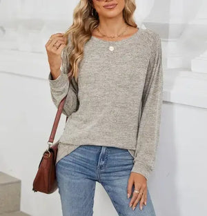 Solid Loose Long-sleeve