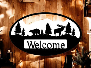 METAL Bear and moose Welcome