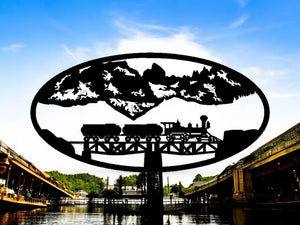 METAL Train on bridge oval scene