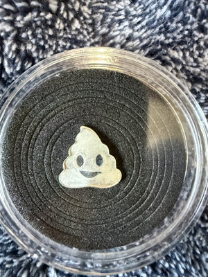 Poop emoji silver