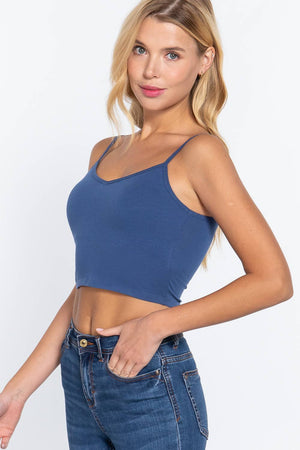 .SI-22532 FITTED REMOVABLE BRA CUP CROP CAMI