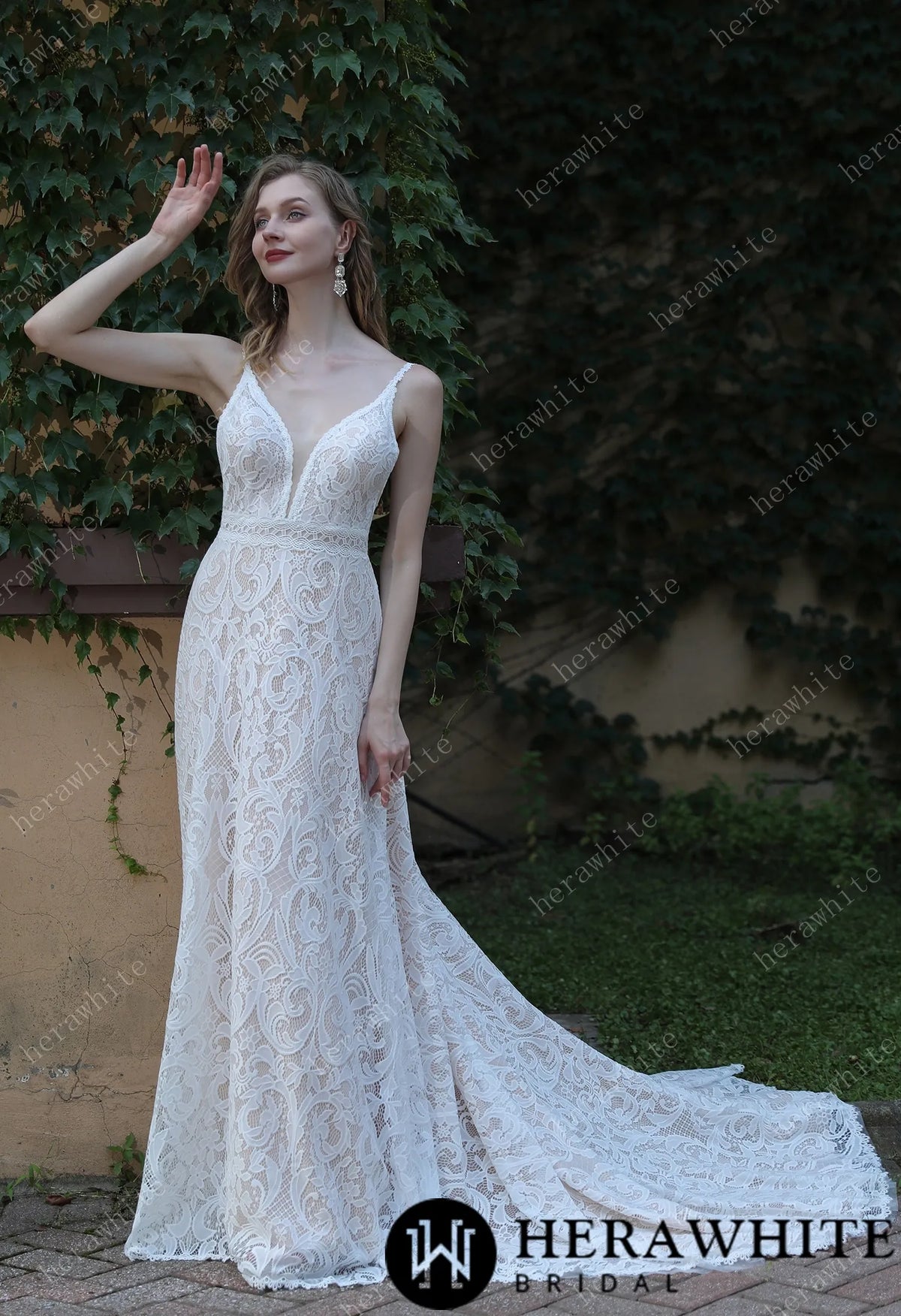 Summer Boho Lace Spaghetti Straps Wedding Dress HW3044