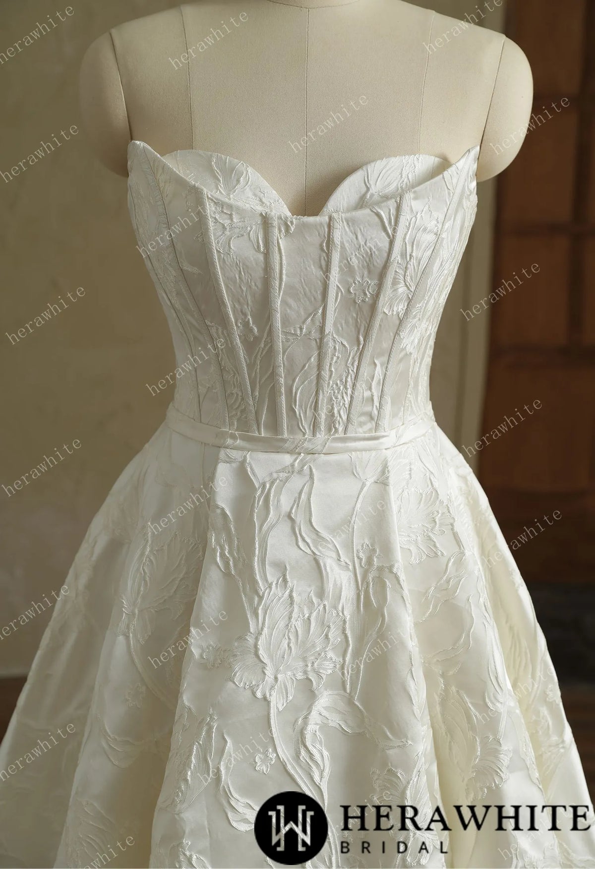 Satin Sleeveless A-Line Split And Grace Wedding Dress HW3411-W
