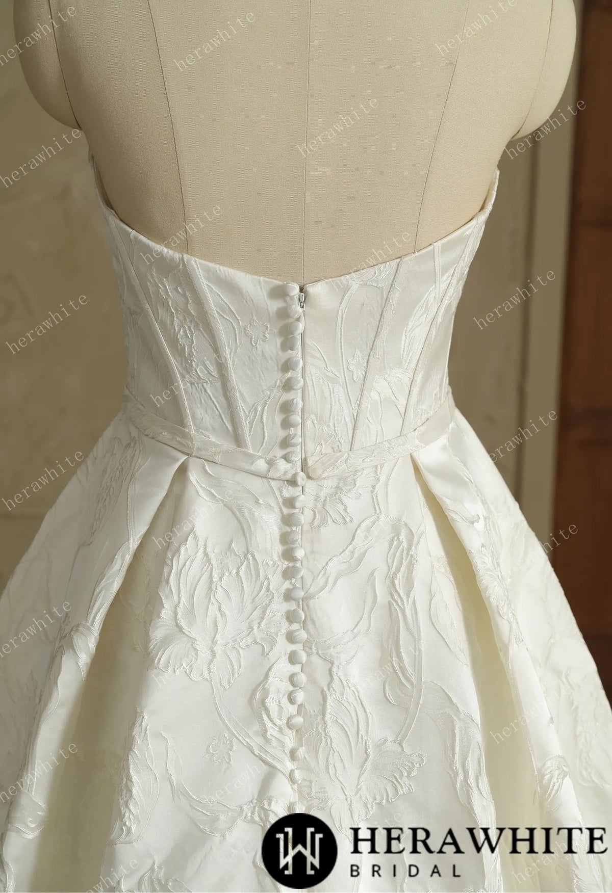 Satin Sleeveless A-Line Split And Grace Wedding Dress HW3411-W