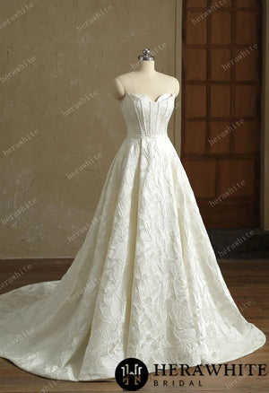 Satin Sleeveless A-Line Split And Grace Wedding Dress HW3411-W