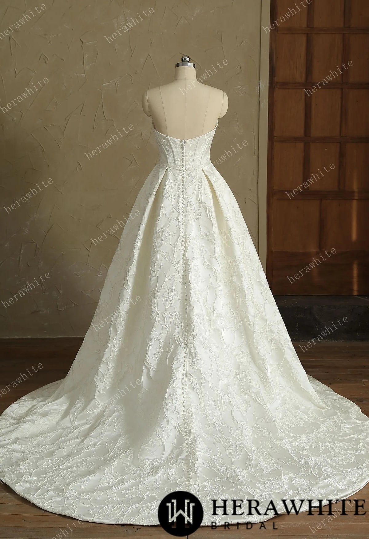 Satin Sleeveless A-Line Split And Grace Wedding Dress HW3411-W