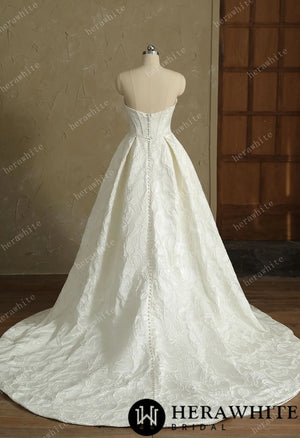Satin Sleeveless A-Line Split And Grace Wedding Dress HW3411-W