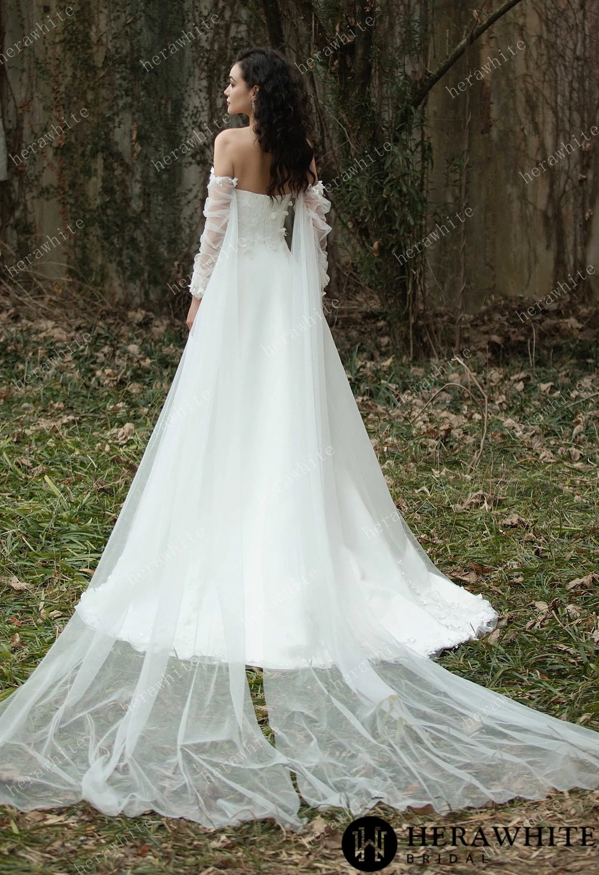 Fairy Sweetheart Neckline Satin Gown With Ribbon HW3567
