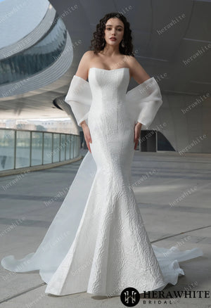 Exquisite Mermaid Wedding Gown With Chic Detachable Bow HW3600