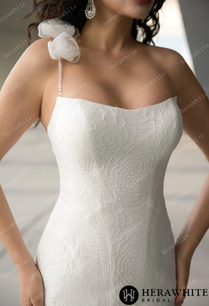 Exquisite Mermaid Wedding Gown With Chic Detachable Bow HW3600