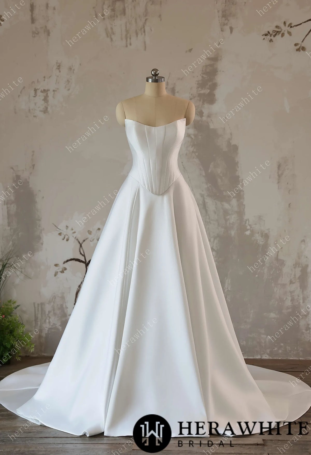 Elegant Two-Piece Wedding Dress- Like Overlay HW3637