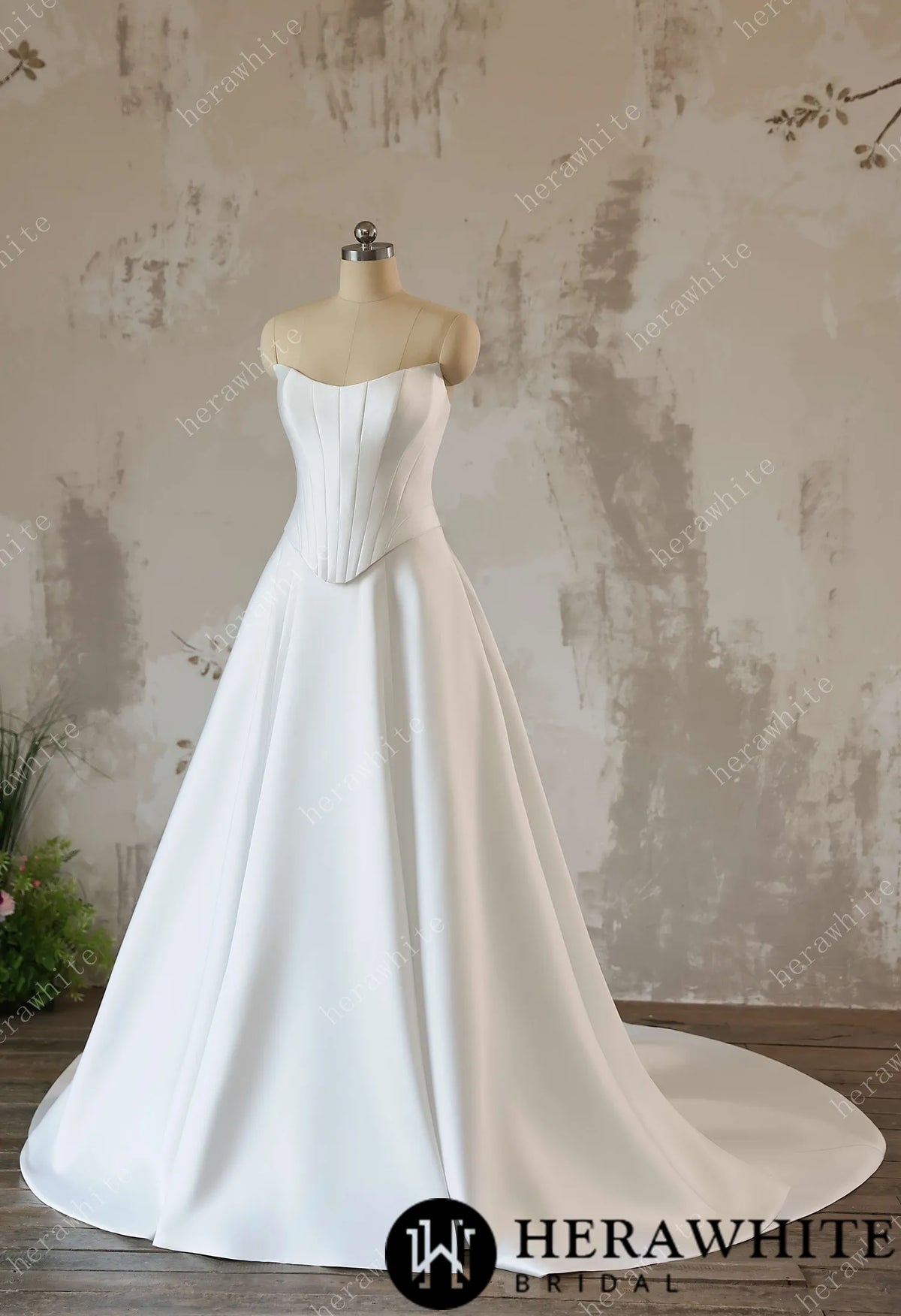 Elegant Two-Piece Wedding Dress- Like Overlay HW3637