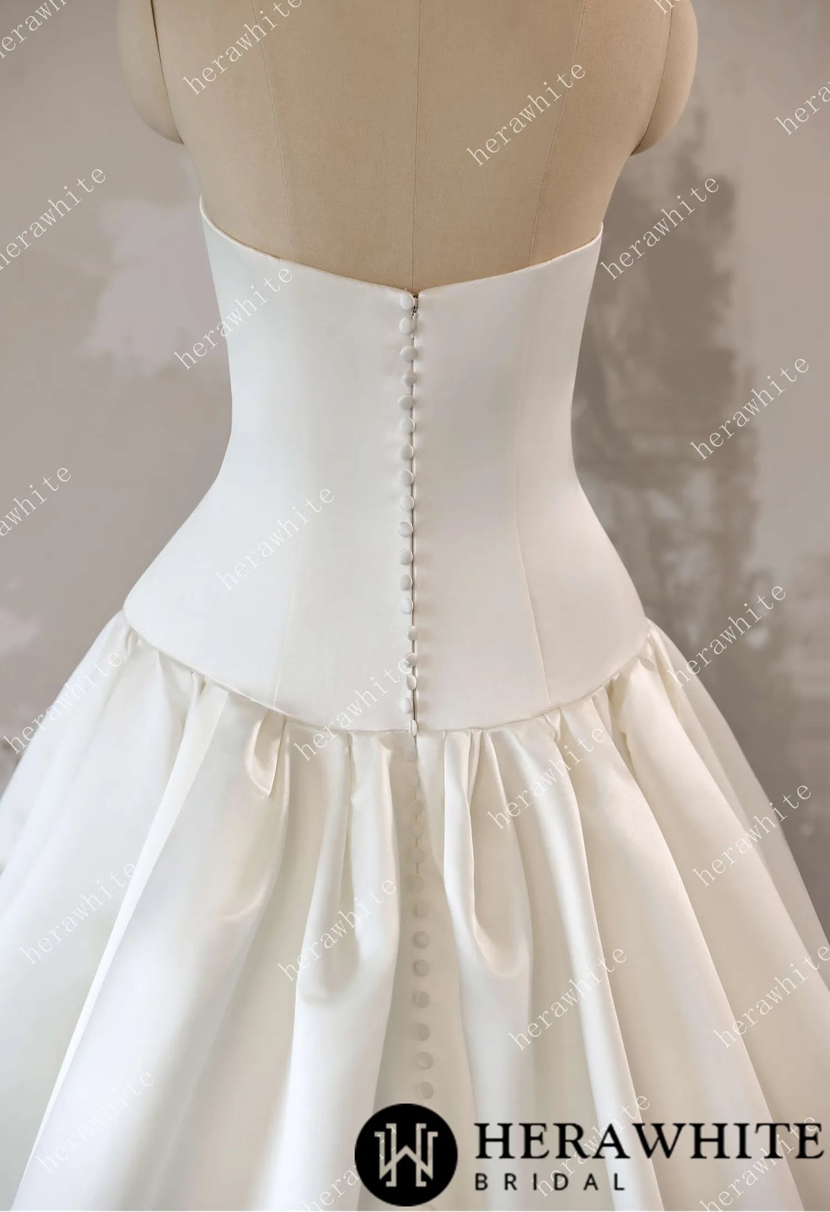 Timeless Elegance Satin Drop Waist Ball Gown HW3639
