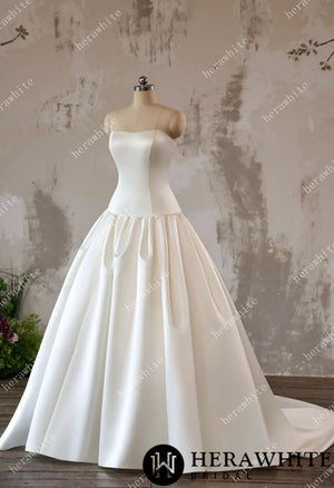 Timeless Elegance Satin Drop Waist Ball Gown HW3639