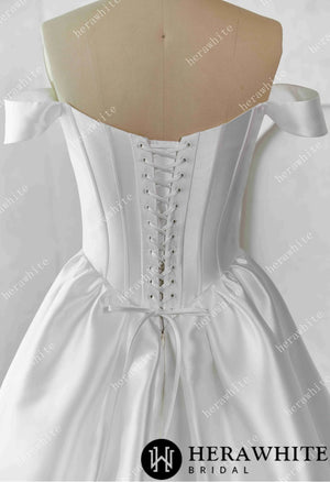 Elegant Corset Mikado Ball Gown with Soft Sweetheart Neckline HW3658