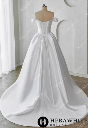 Elegant Corset Mikado Ball Gown with Soft Sweetheart Neckline HW3658