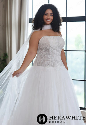 Romantic Glitter Tulle Ballgown with Detachable Shawl HW4045