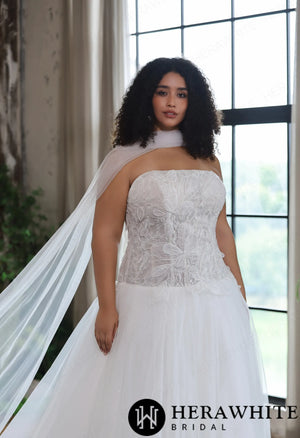 Romantic Glitter Tulle Ballgown with Detachable Shawl HW4045