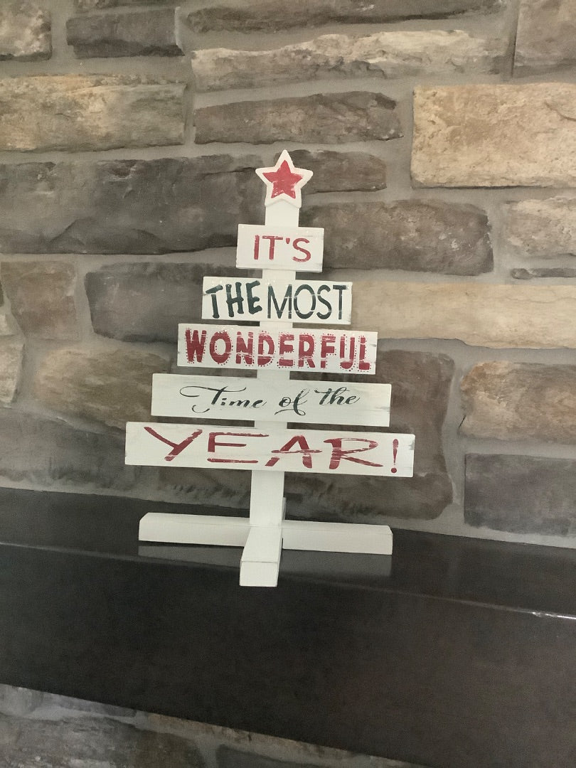 Wood slat tree