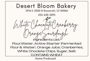 White Chocolate Cranberry Orange Sourdough