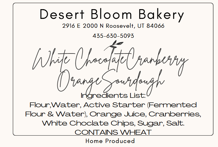 White Chocolate Cranberry Orange Sourdough