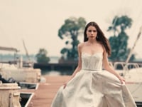 Satin Sleeveless A-Line Split And Grace Wedding Dress HW3411-W