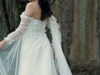Fairy Sweetheart Neckline Satin Gown With Ribbon HW3567