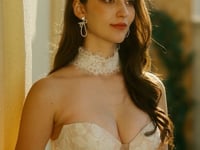 Dramatic Plunging V Neckline & Underlay Lace with Floral Embroidery Lace Sheath Dress HW3802
