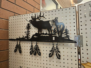 METAL Elk bull and cow on spear