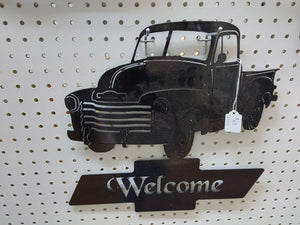 Metal 51 Chevy Truck welcome 15 1/2 x 16 Inches